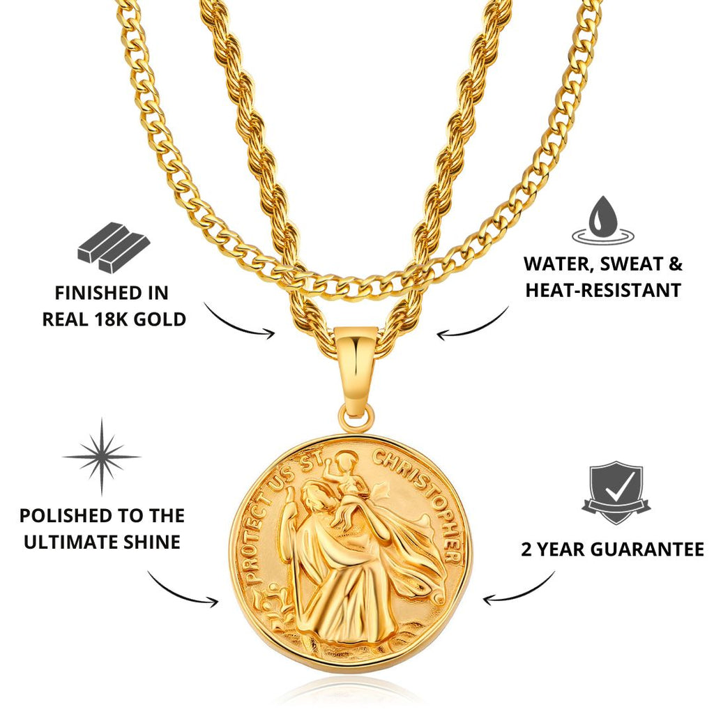 18k gold online st christopher pendant