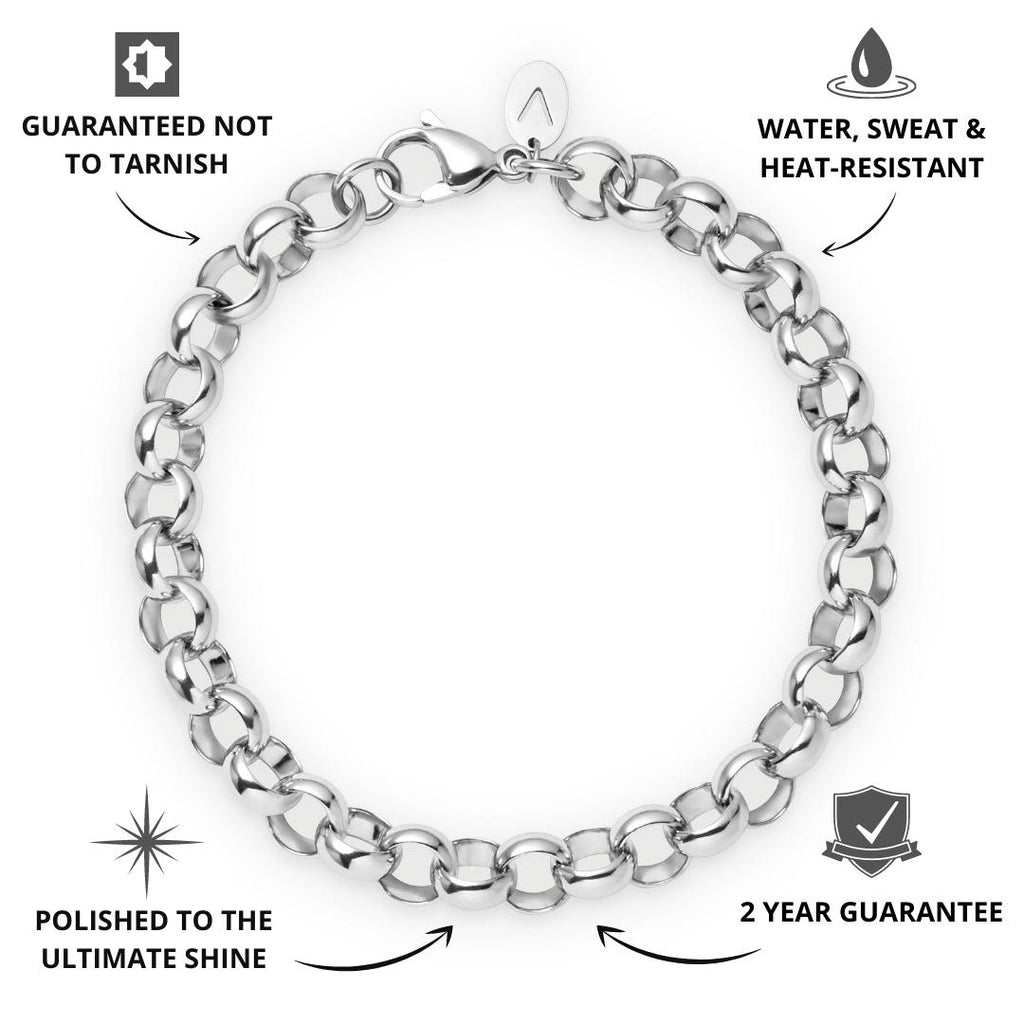 Mens silver belcher deals bracelet