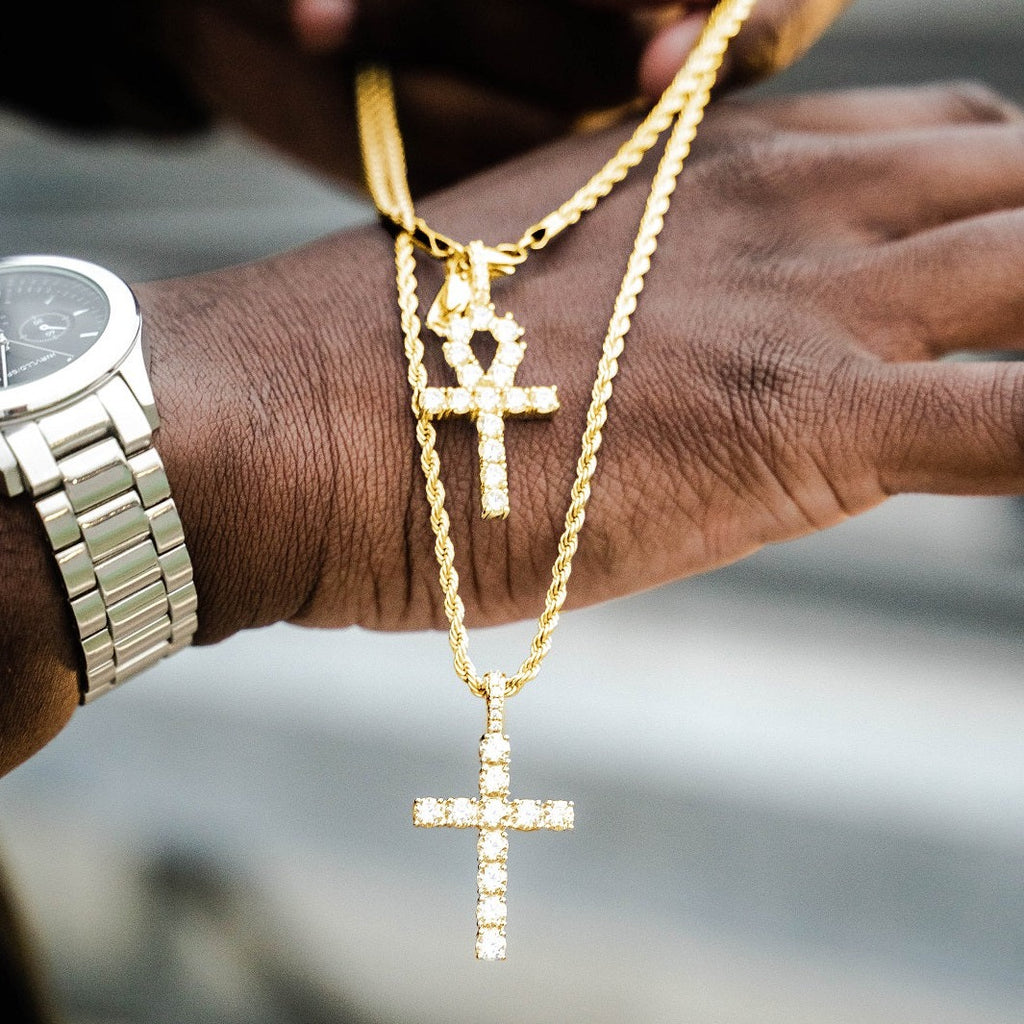 Ankh pendant hot sale iced out