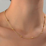 Beaded Ball Necklace Gold