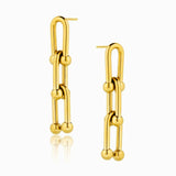 Chunky U Link Earrings Gold - VIRAGE London