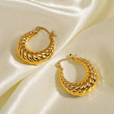 Croissant Hoop Earrings Gold - VIRAGE London