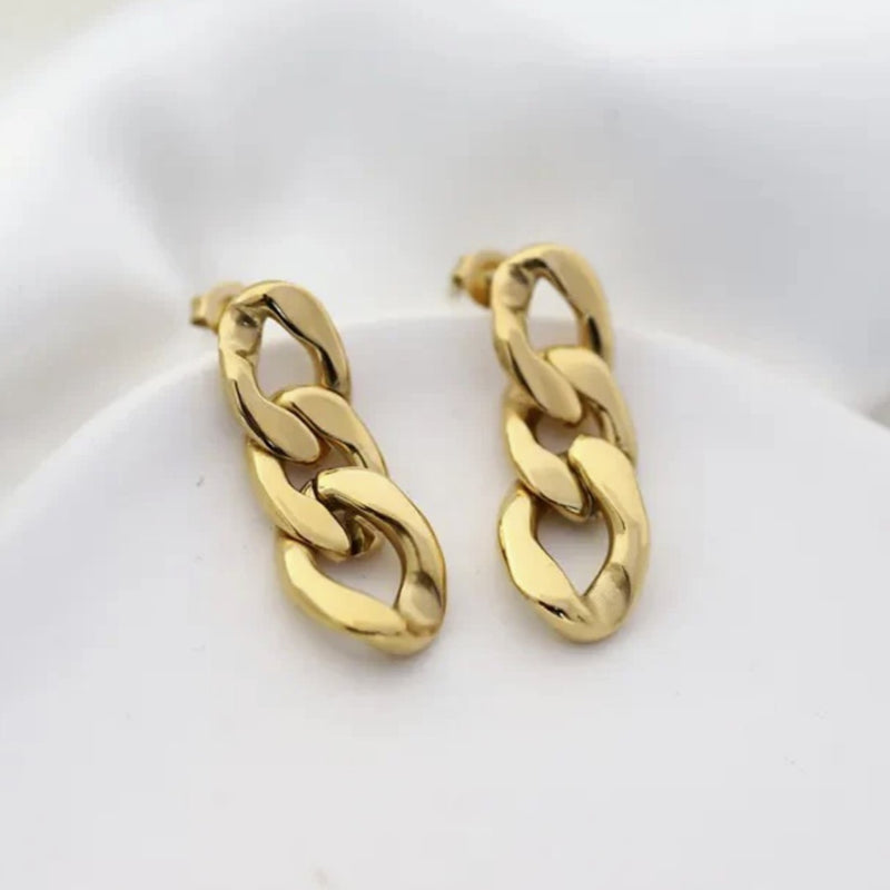 Cuban Earrings Gold - VIRAGE London