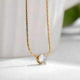 Dainty Sparkle Pendant Necklace Gold - VIRAGE London