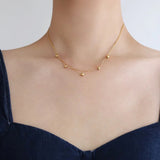 Double Hexagonal Beaded Necklace Gold - VIRAGE London