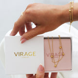 Double Hexagonal Beaded Necklace Gold - VIRAGE London