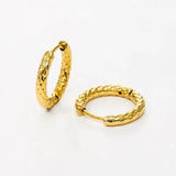 Hammered Hoop Earrings Gold - VIRAGE London