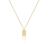 Hammered Rectangle Pendant Necklace Gold - VIRAGE London