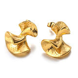 Hammered Twisted Earrings Gold - VIRAGE London