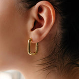 Oval Hoop Earrings Gold - VIRAGE London