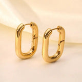 Oval Hoop Earrings Gold - VIRAGE London