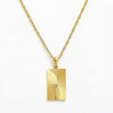 Sunburst Rectangle Pendant Necklace Gold - VIRAGE London