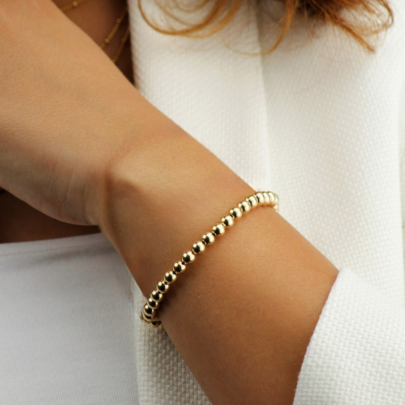 Stackable Beaded Bracelet Gold - VIRAGE London