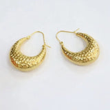 Statement Hammered Hoop Earrings Gold - VIRAGE London