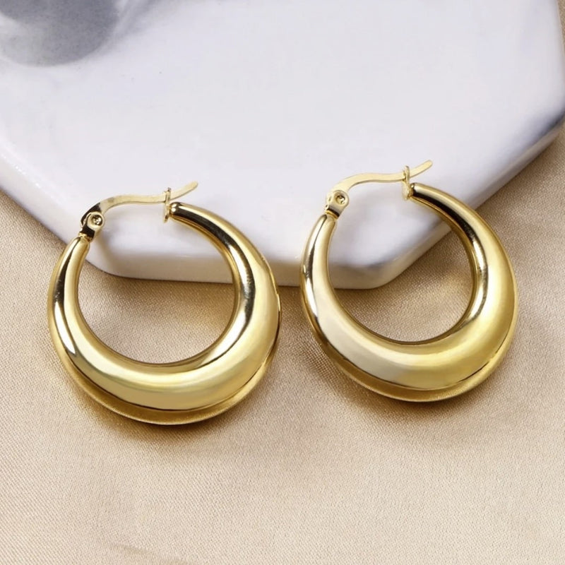 Vintage Hoop Earrings Gold - VIRAGE London