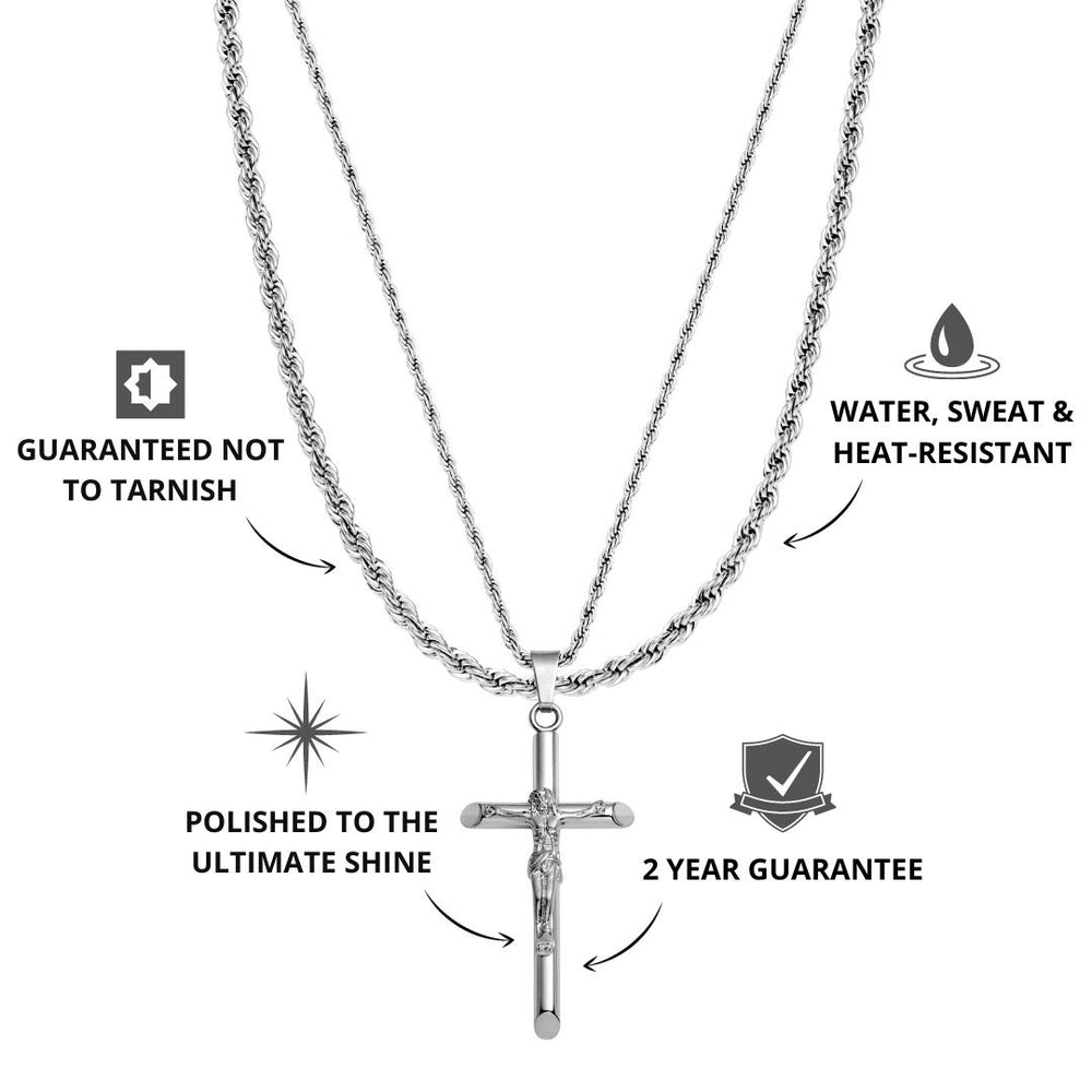 Stainless Steel Crucifix on sale Rope Chain